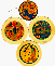 One ornament and 3 coasters made from the discs