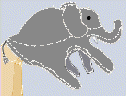 drawing of an elephant hand-puppet