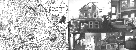 The back & front of our spreadeagled grey-scale 
offset-print-at-fin-pub card representing a map centered on our 
house and a photo-collage of our house.