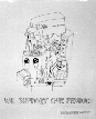Poster showing all the accountants and computer operations staff, secretaries, repairpeople, etc. forming a human pyramid atop of which is a UPS trucl. The legend is 'We support our product