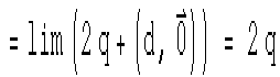 = the limit of (2 q + (d, 0)) = 2 q