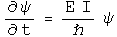 d psi dt = E I over h bar psi