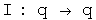 The identity automorphism I maps q into q