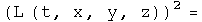 (L times (t, x, y, z)) squared =